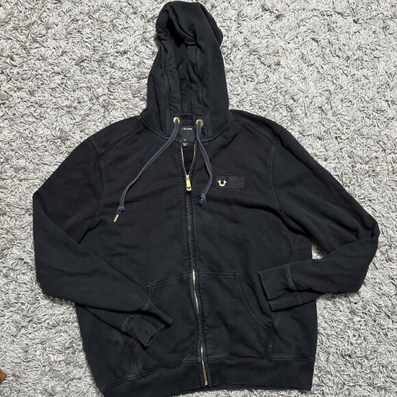 True Religion 2000s Mens Streetwear Zip Up Sweater Size XL - Picture 1 of 5